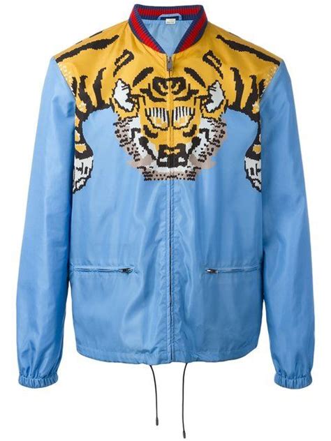 gucci nylon windbreaker replica|gucci tiger canvas jacket.